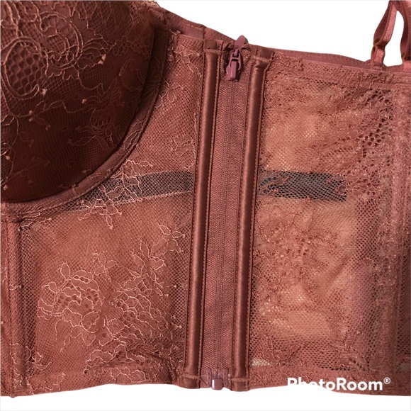 Victoria’s Secret Longline Bustier Tulle Lined Lace With Novelty Straps … - Picture 5 of 6